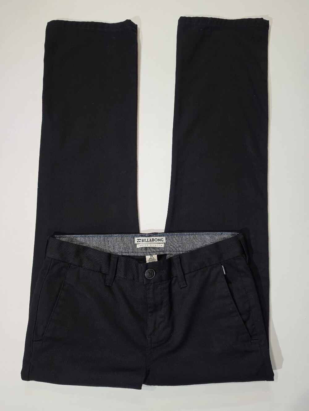 Billabong Carter Chino Stretch Pants Womens 29 Black Low Rise Minimalist - Picture 2 of 5